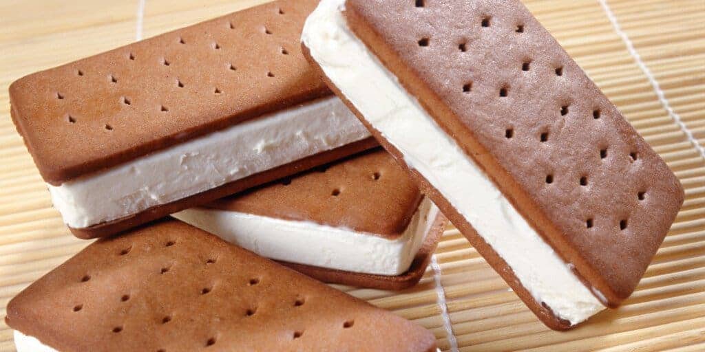 Fat-free ice cream sandwiches