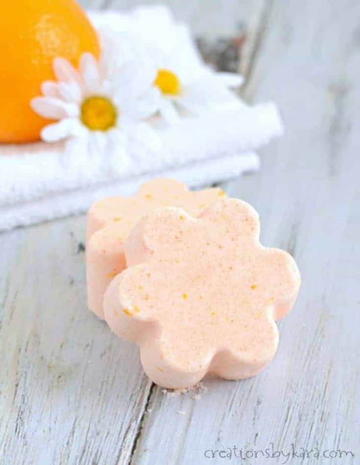 Orange flower shaped bath bombs