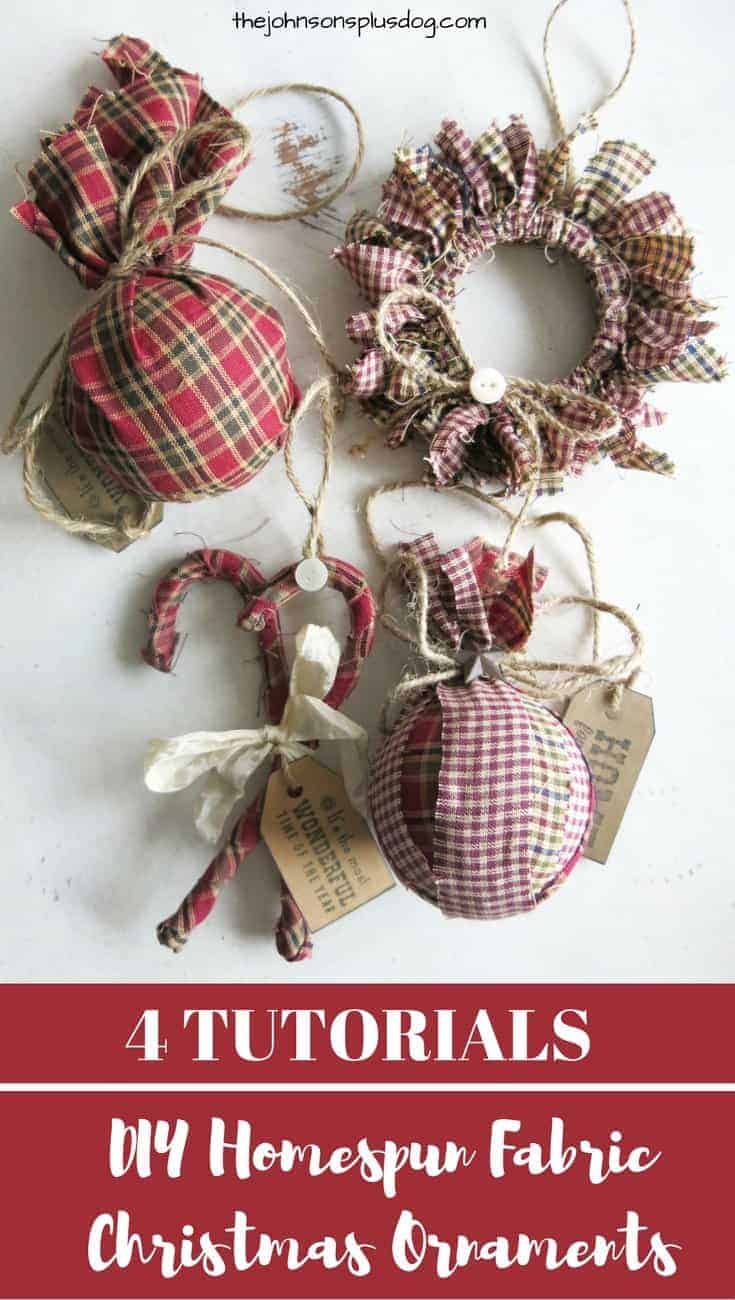 DIY Homespun Fabric Christmas Ornament – 4 Tutorials