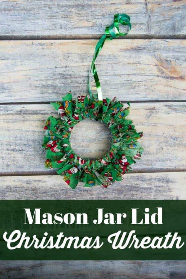 Mason Jar Lid Christmas Wreath Ornament Craft