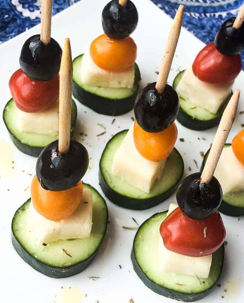 Simple Greek Salad Skewers