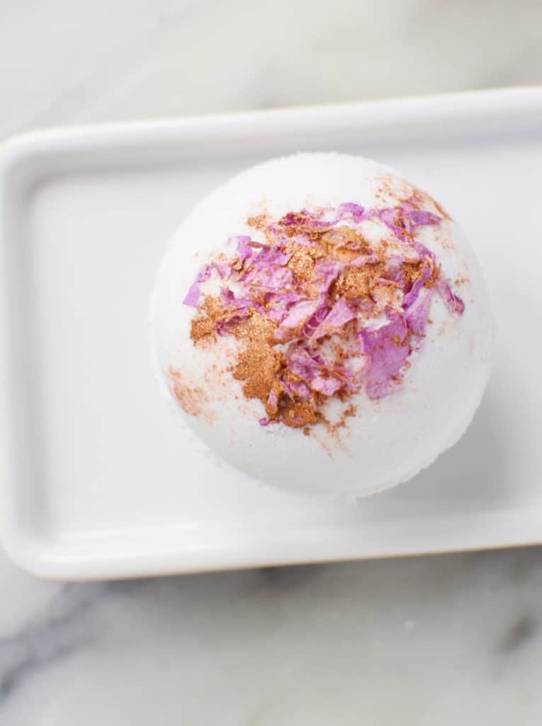 diy rose petal bath bomb