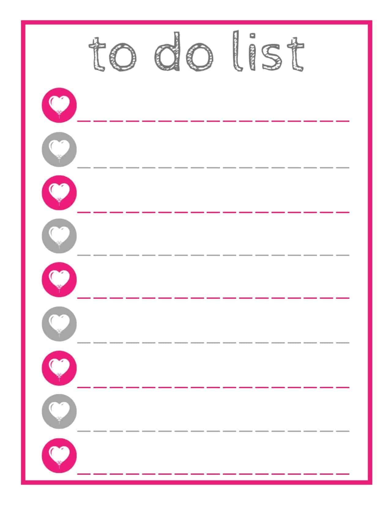 Things To Do List Free Printable