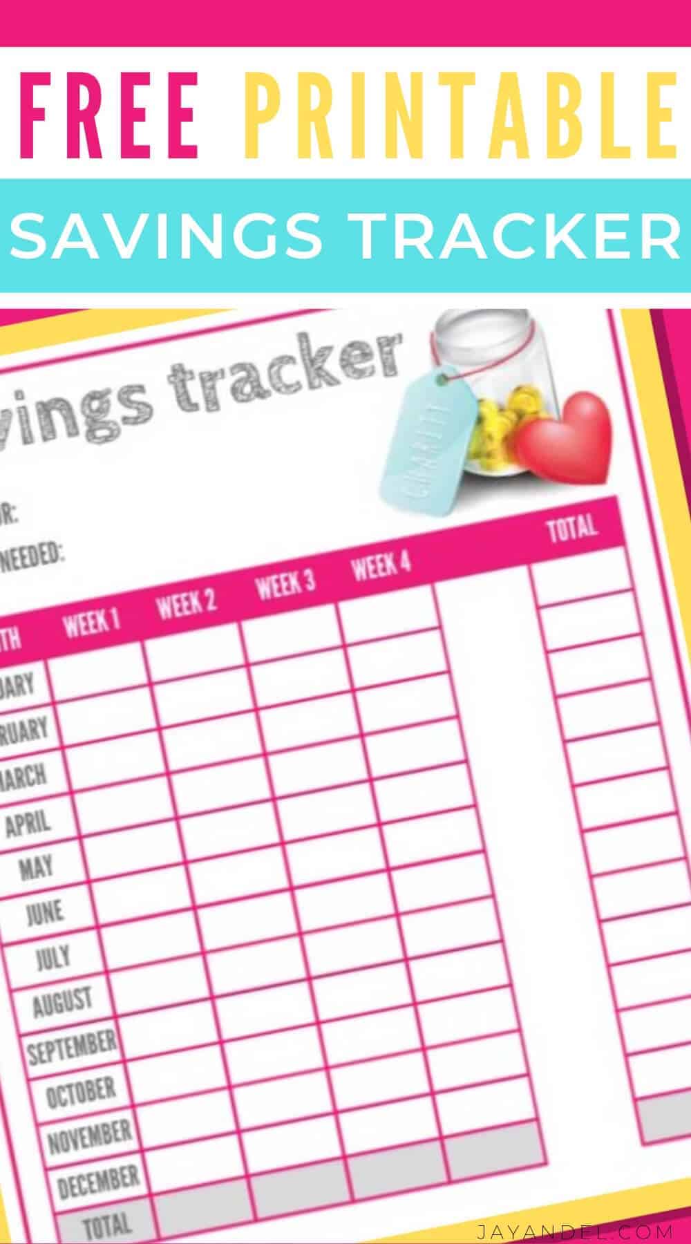 Free Printable Savings Tracker