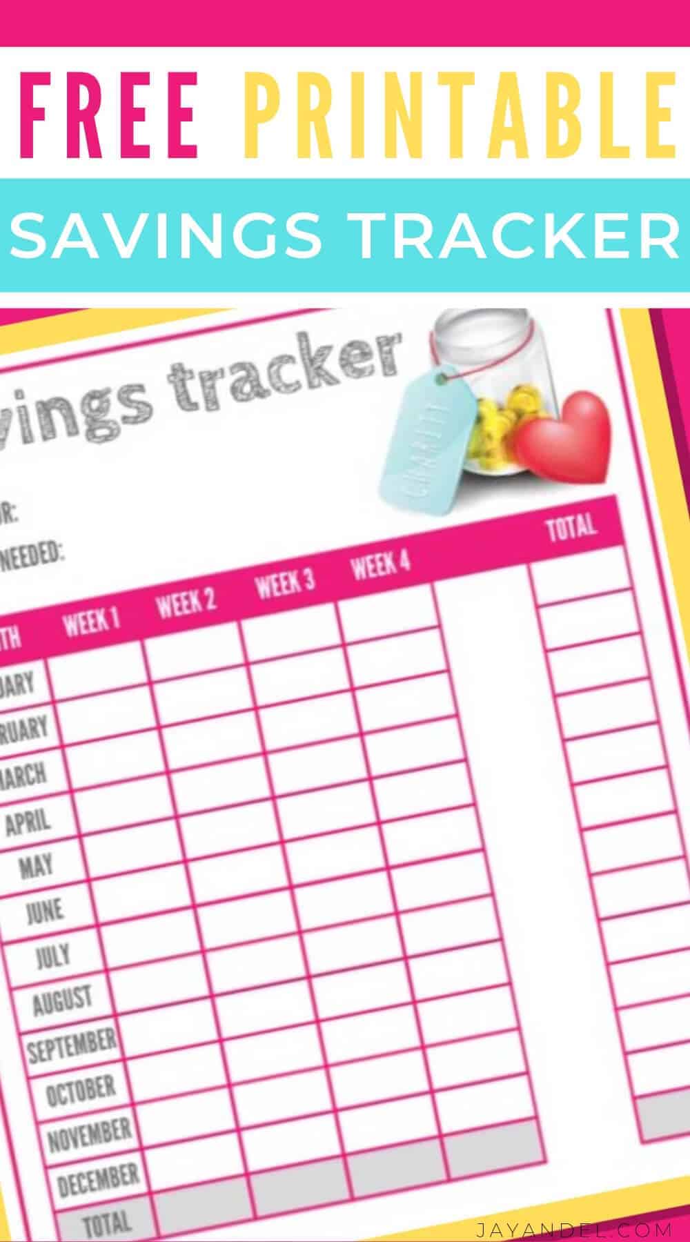 Free Printable Savings Tracker A Crazy Family