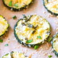 Image for Parmesan Basil Baked Zucchini Chips Recipe by Inspired Taste