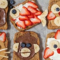 Image for Animal Faces Toast Treats by All She Cooks