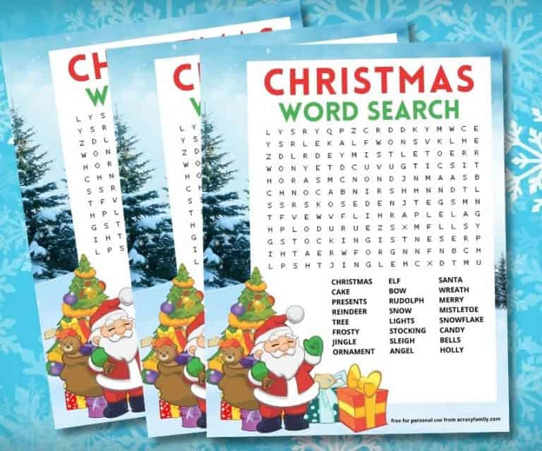 Christmas Word Search – Free Printable