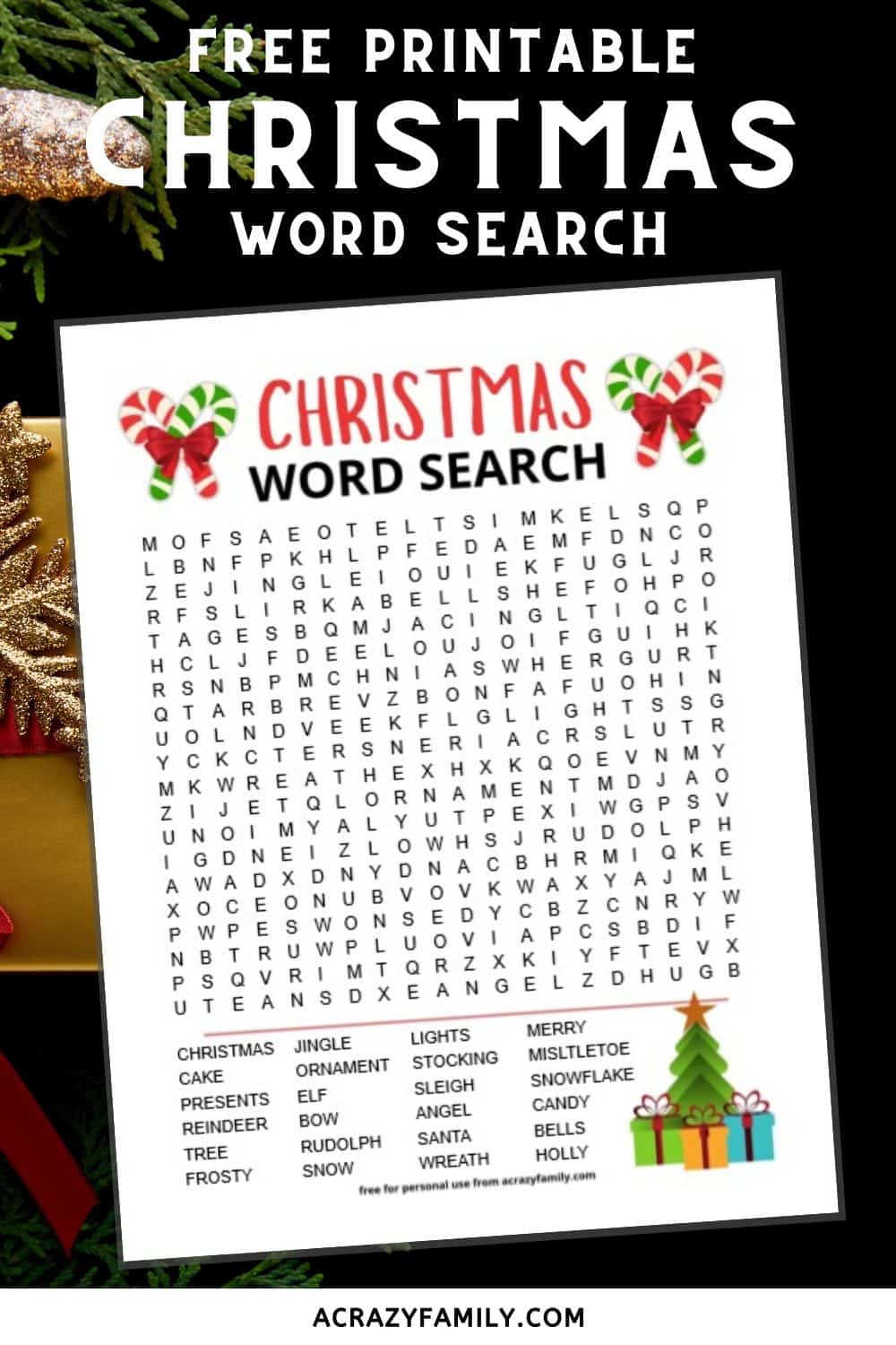 Christmas Word Search Free Printable