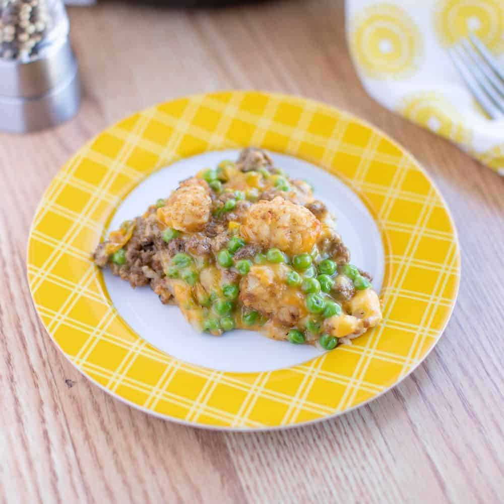 Cast Iron Skillet Cheesy Tater Tot Casserole