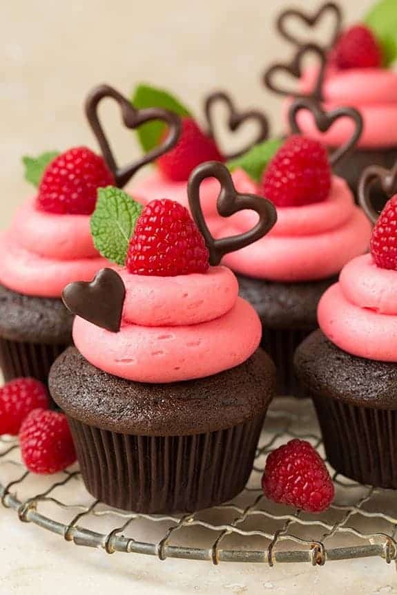 Chocolate Valentine's Heart Cupcakes - Glorious Treats