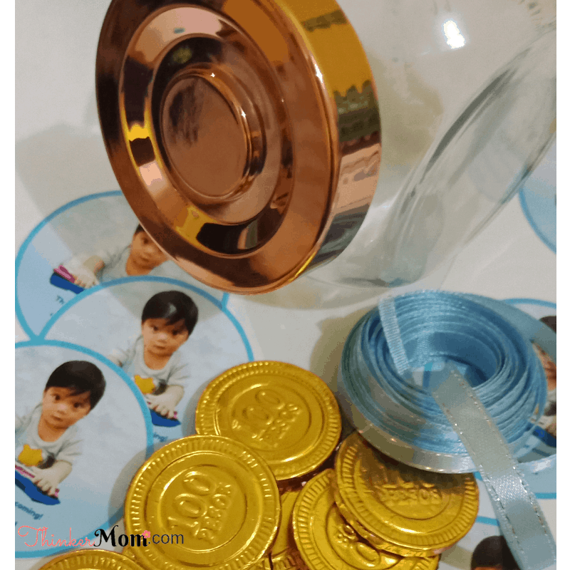 diy craft to make and sell a jar of gold chocolate coins