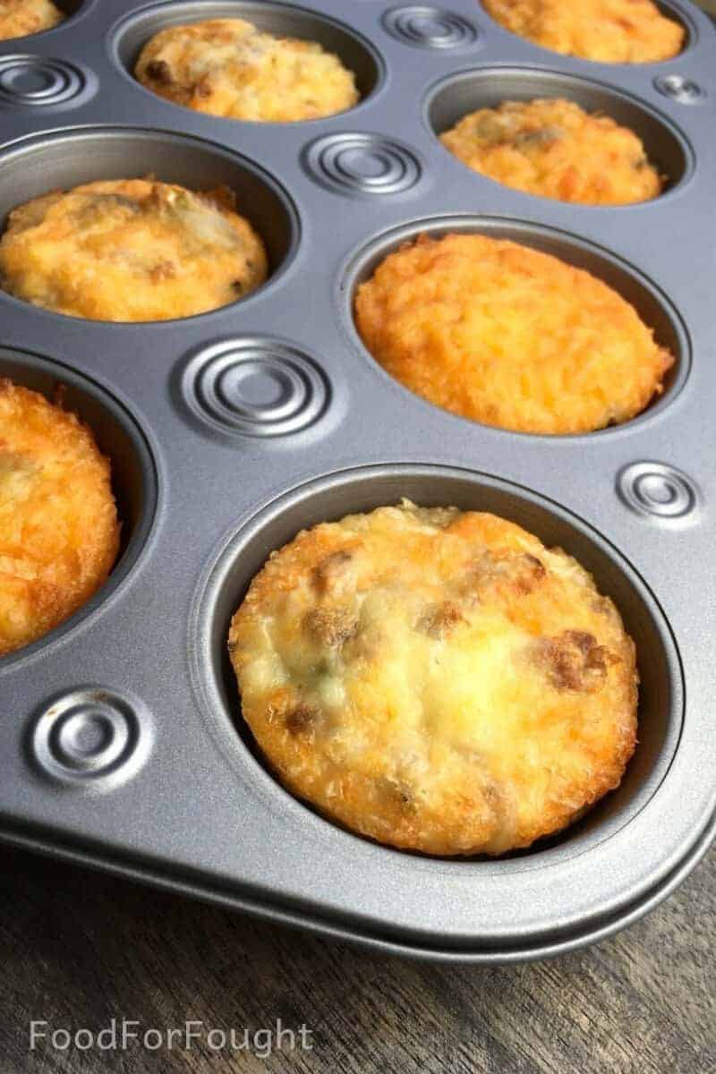 Spicy Portobello and Sausage Breakfast Muffins - A Crazy Family