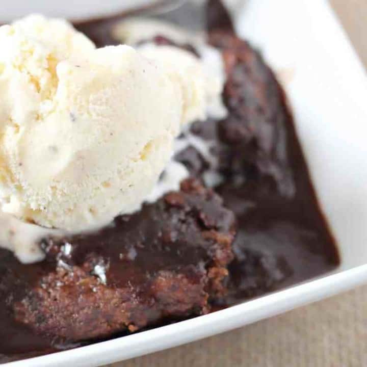 Hot Chocolate Brownie Pudding