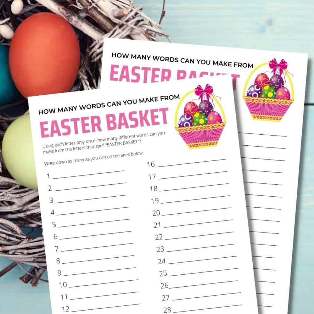 easter basket words activity featured