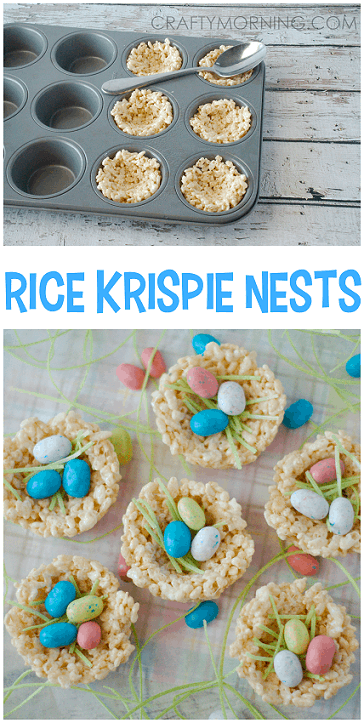 Rice Krispie Nests - popular fun Easter recipes for kids