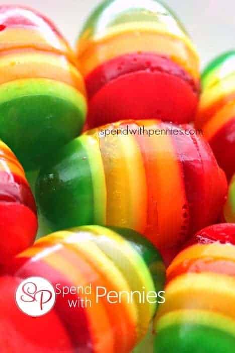 Rainbow Jell-O Easter Eggs - fun Easter recipes for kids