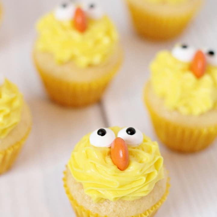 Mini Spring Chick Cupcakes