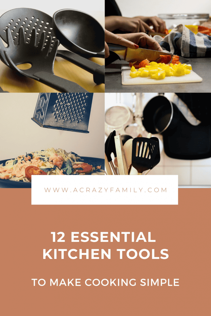 Pinterest image for 12 Essential Kitchen Tools