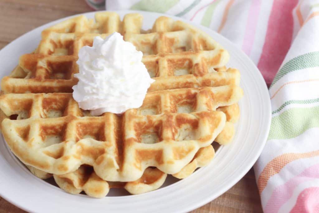 gluten-free waffles with cream topping