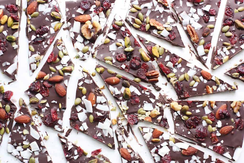 Dark chocolate bark - healthy versions of junk food