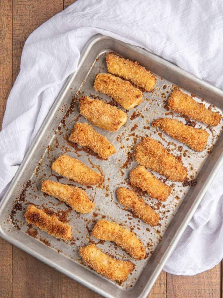 Fish fingers in a pan