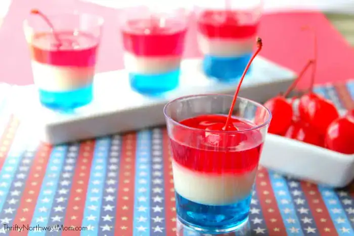 Red White Blue Jell O Cups for 4th Of July
