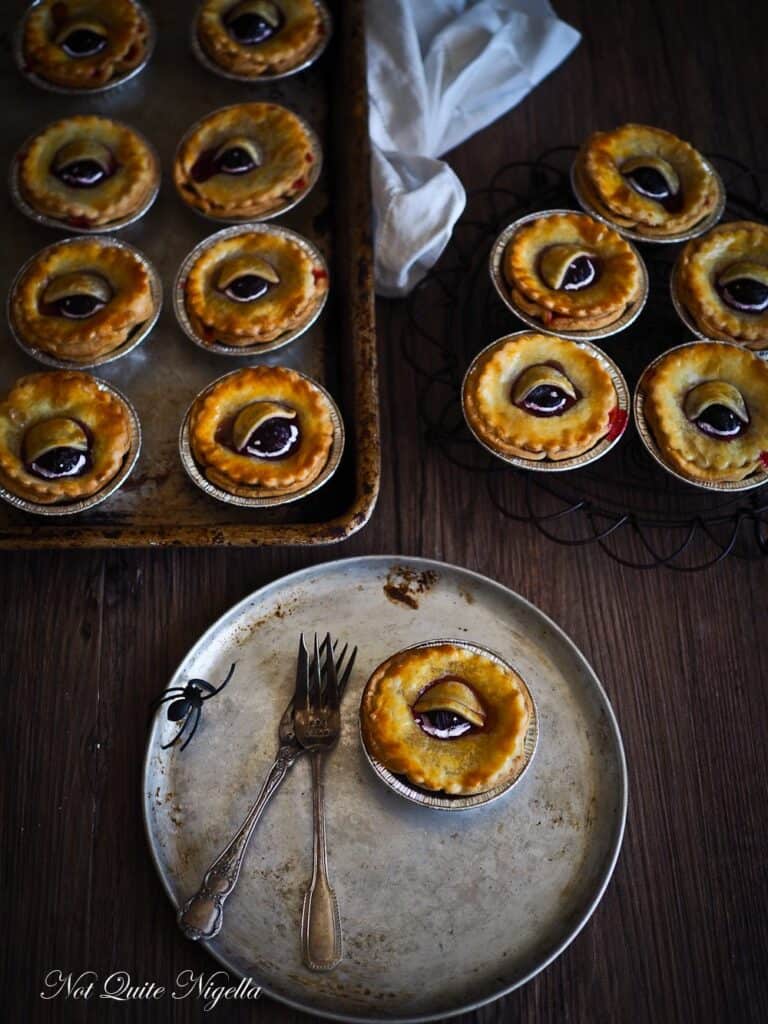 Rhubarb eye pies