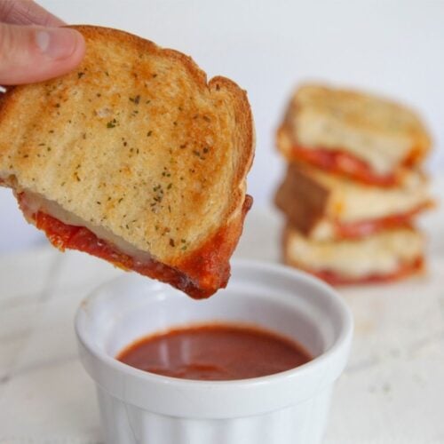 air fryer grilled cheese with pepperoni