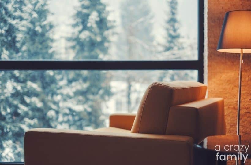 chair by a window in winter
