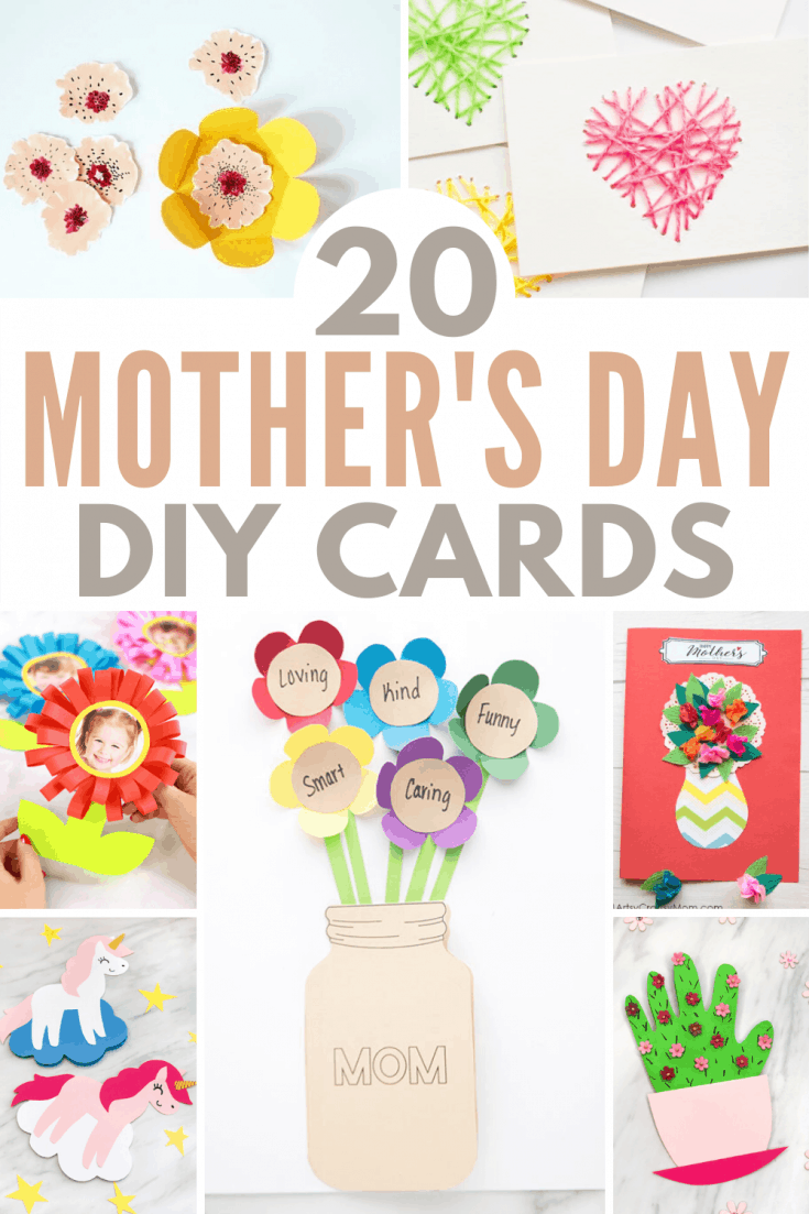 20 Easy &amp; Adorable DIY Mother's Day Cards For Kids To Make - A Crazy Family