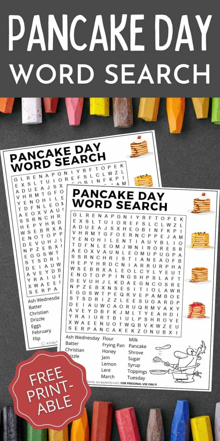 Pancake Day Word Search Printable