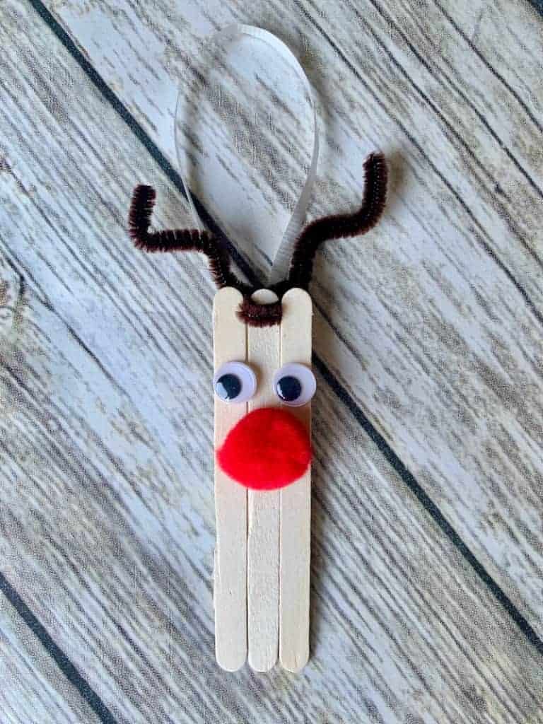 Add googly eyes and a red pompom nose to make a reindeer