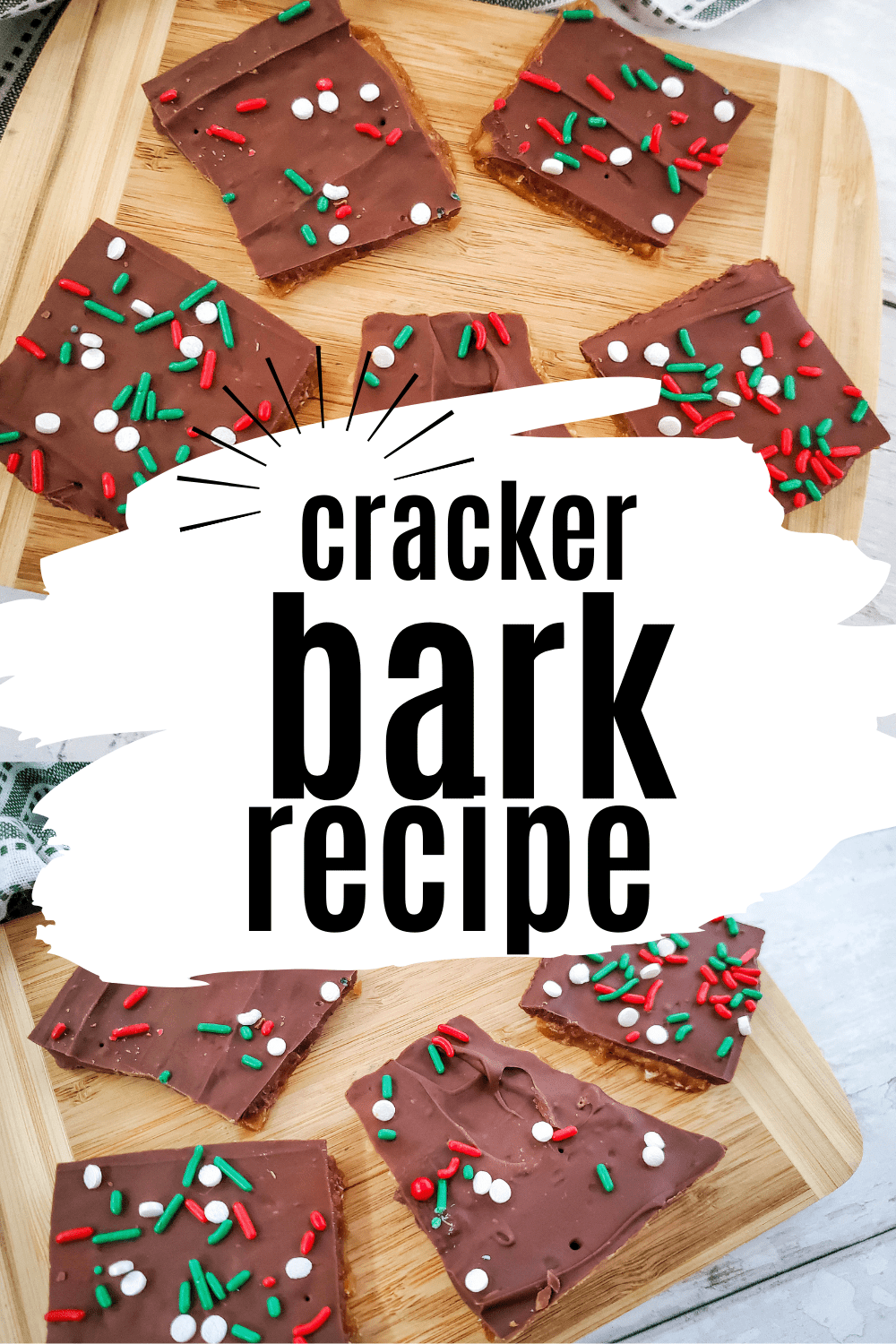 pin image for Christmas cracker bark.