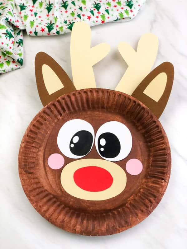paper plate reindeer christmas craft image