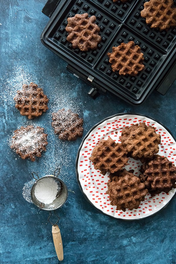 Double Chocolate Mint Waffle Cookies allergy friendly BoulderLocavore.com 4313