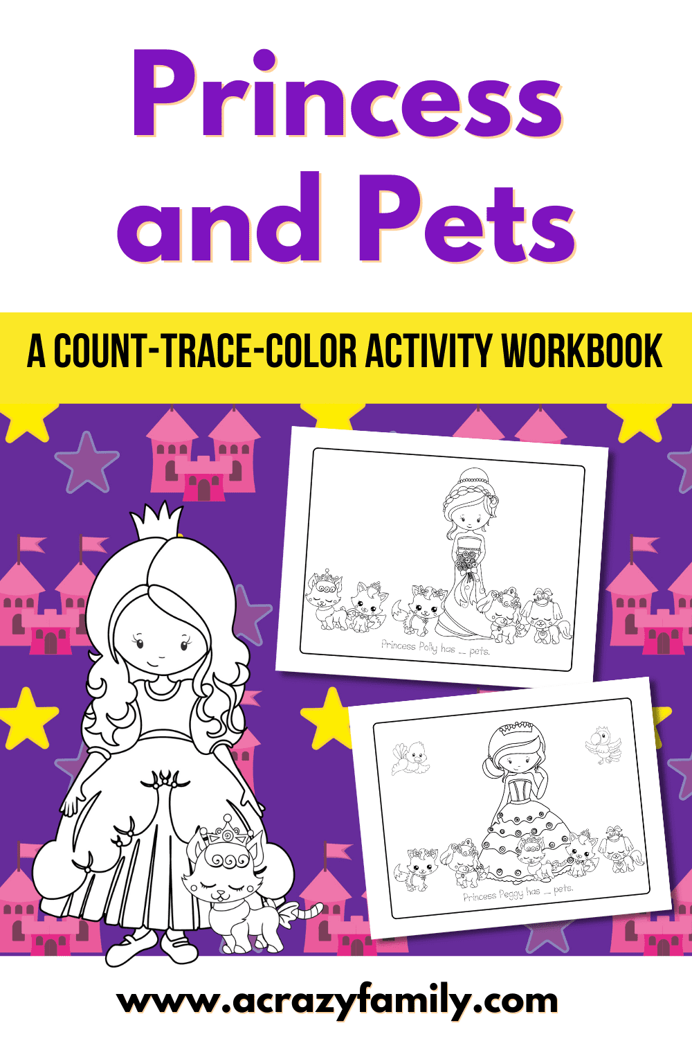 pin for Princess and Pets Trace-Color-Learn Workbook.