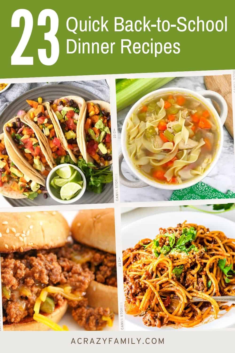 pin image for easy school night meal ideas