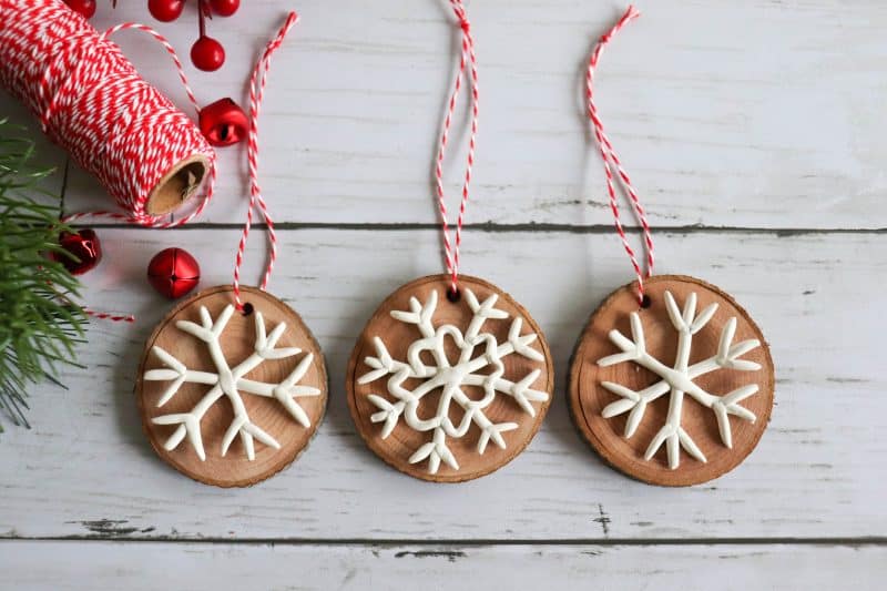 Snowflake Ornaments made with Polymer Clay.