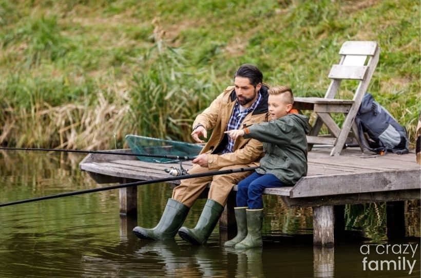 father and son fishing