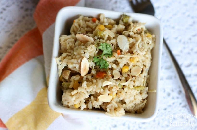 chicken and rice dish ready to eat