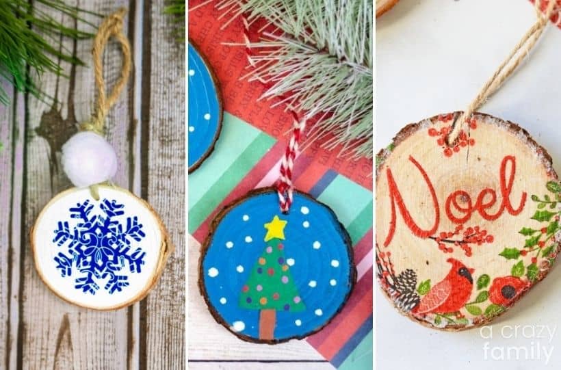 19 Homemade Wood Slice Christmas Ornaments