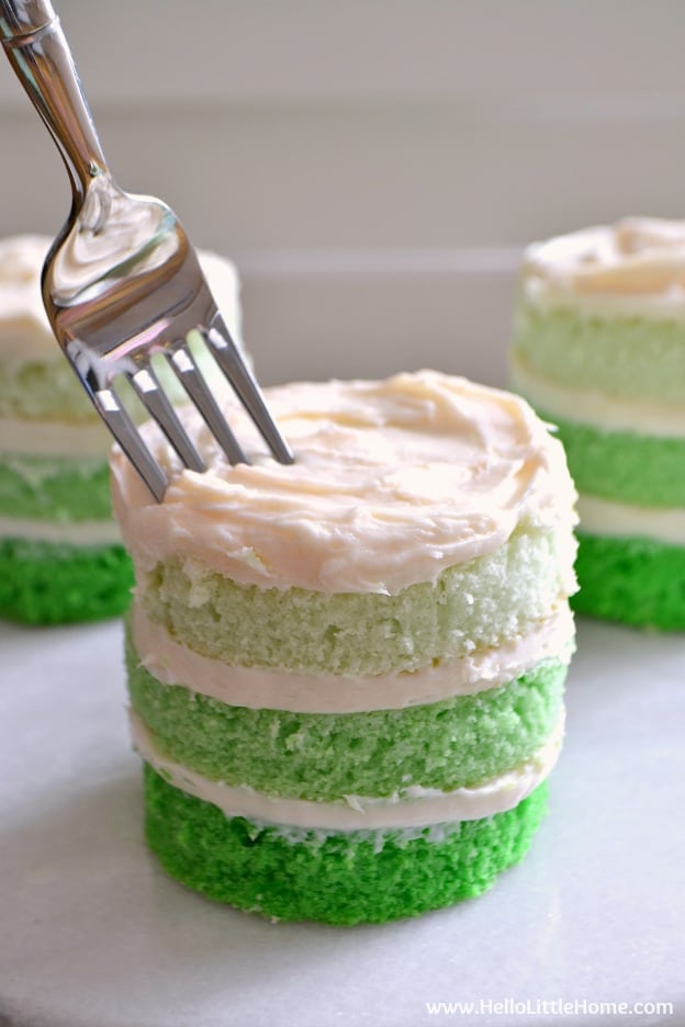 st patricks day mini ombre cakes 18