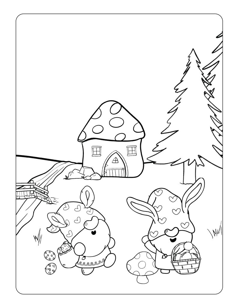 Easter Gnomes Coloring Pages 6