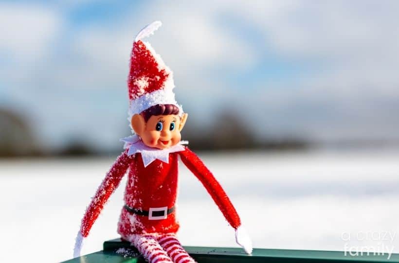 elf on the shelf in the snow