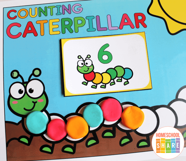 Caterpillar Counting Activity for Preschool