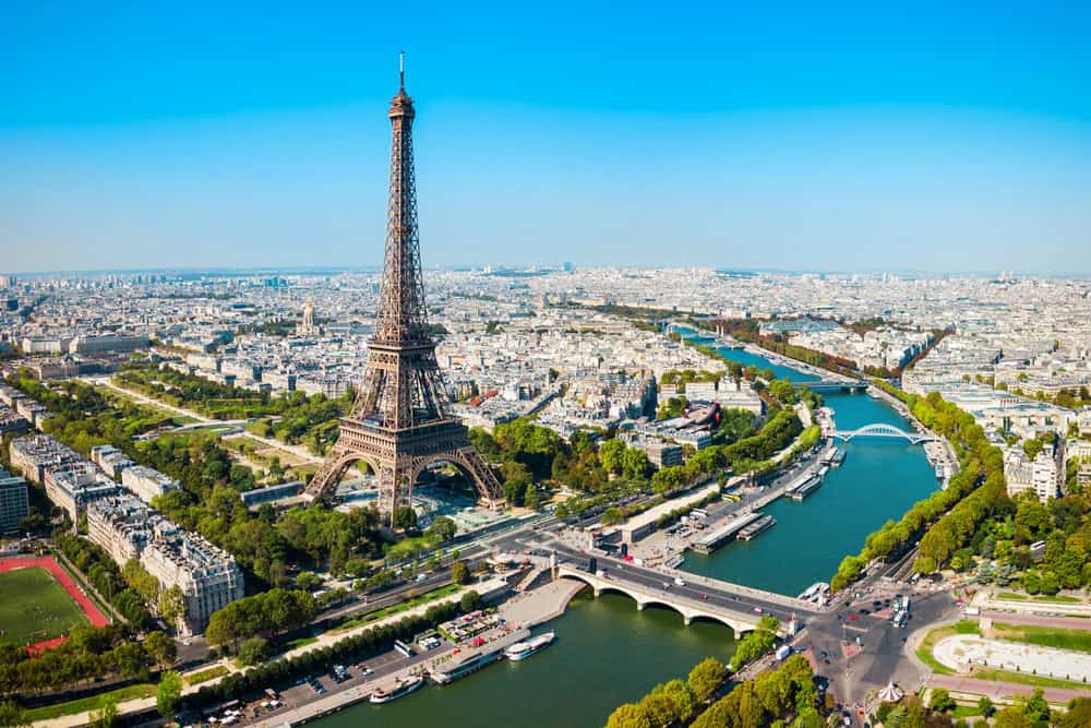 Eiffel Tower aerial view, Paris