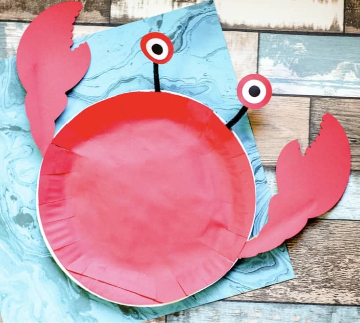 crab paper plate craft 8