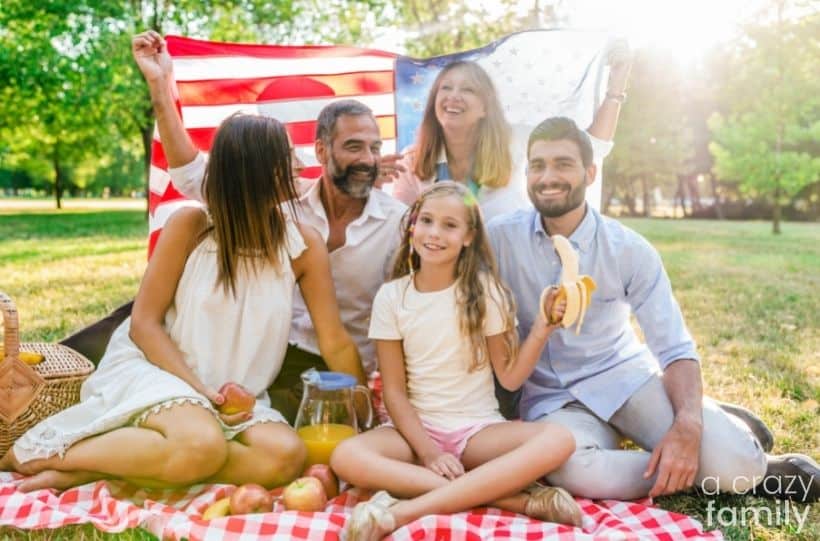 family celebrating memorial day