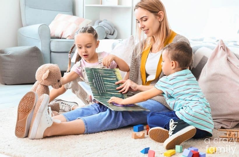 fidgety kids being read to